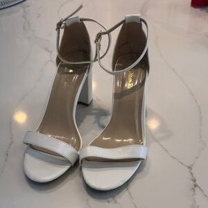 Dream Pairs White Ankle Strap Heels